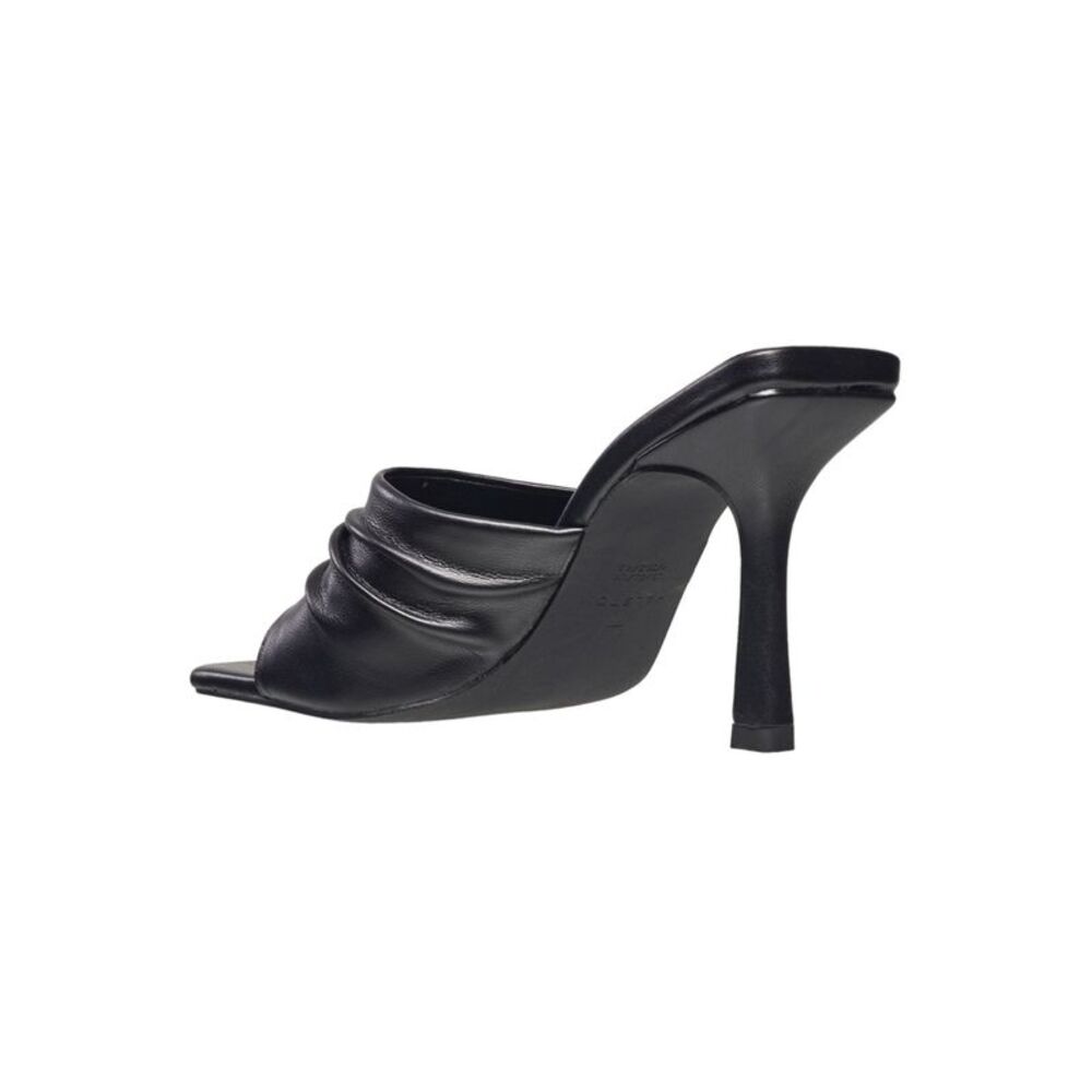 HALSTON Womens Black Non-Skid Luanda Stiletto Slip On Leather Heeled Sandal 7 - Picture 2 of 5